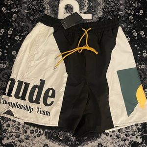 Rhude Shorts Black White Green